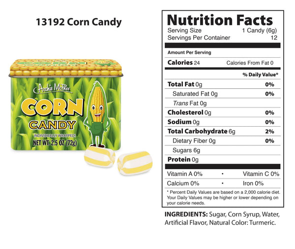 🌽🍬 Corn Candy Actual Corn Flavored Hard Candy Novelty Tin Funny Gag Gift Weird - Archie McPhee