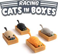 Racing Cats in Boxes (set of 4) Funny Pull Back Kitty Cat Toys - Archie McPhee