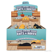 Racing Cats in Boxes (set of 4) Funny Pull Back Kitty Cat Toys - Archie McPhee