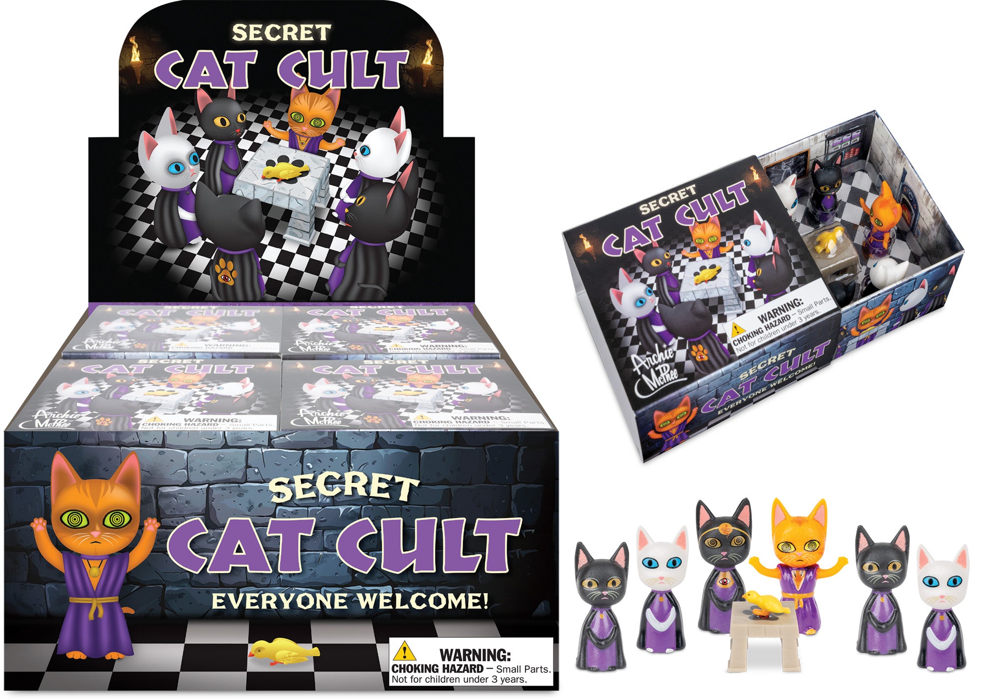 Secret Cat Cult - Funny Bird Sacrifice Figurines Set – Giggle