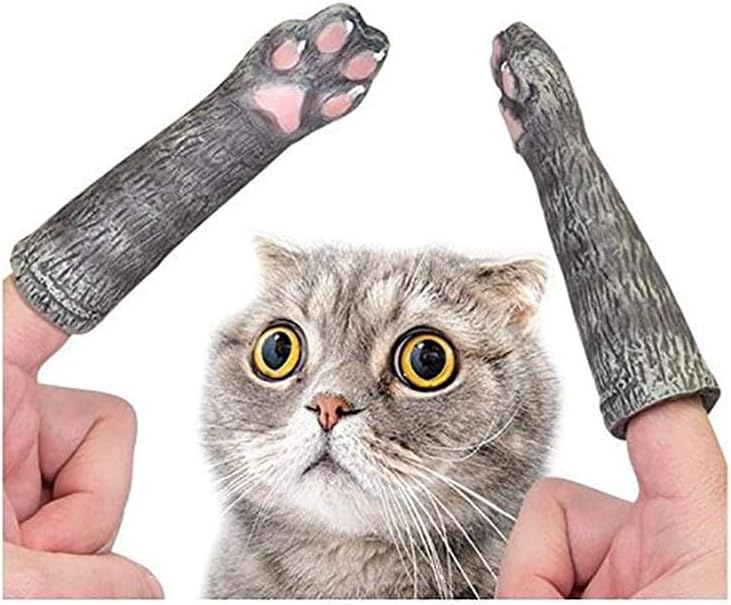 Finger Cat Paws (Set of 2) Kitty Cat Hand Puppet Play Toys  - Archie McPhee