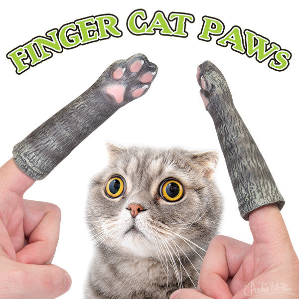 Finger Cat Paws (Set of 2) Kitty Cat Hand Puppet Play Toys  - Archie McPhee