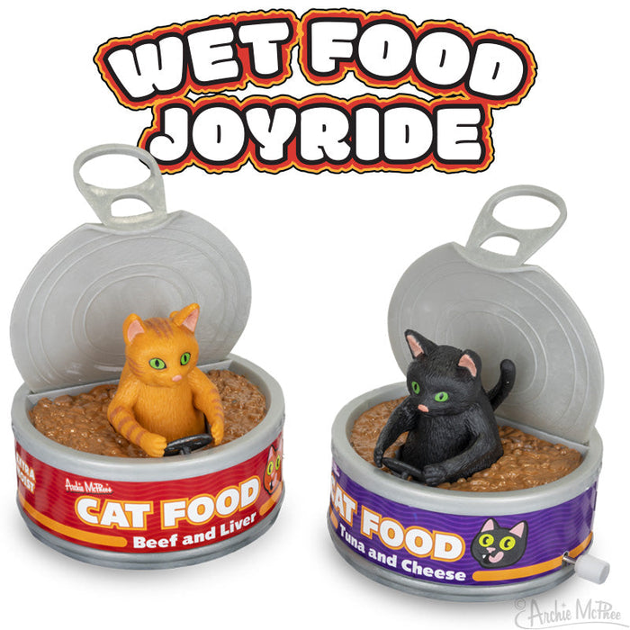 Wet Food Joyride Racer - Funny Wind Up Cat Racing Toy - Archie McPhee