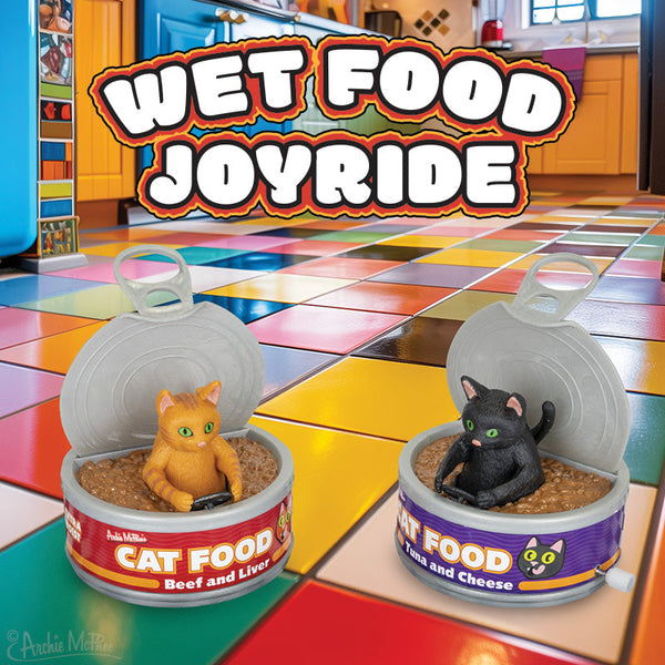 Wet Food Joyride Racer - Funny Wind Up Cat Racing Toy - Archie McPhee