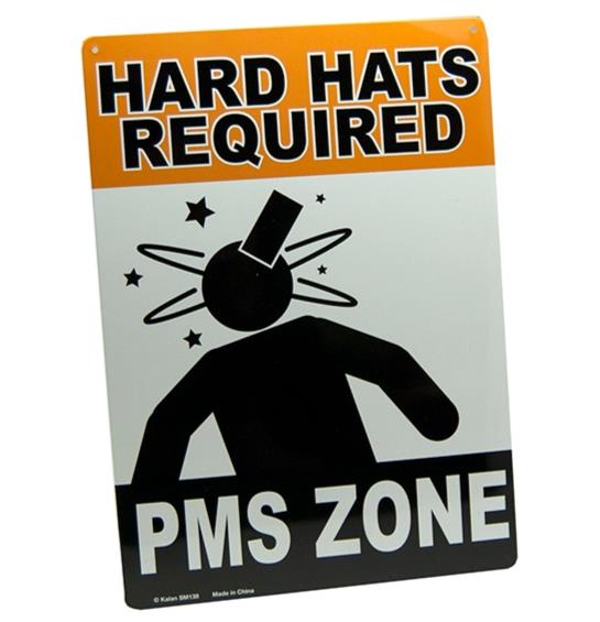 Metal Sign "Hard Hats Required - PMS ZONE"  Funny Female Office Wall Decor #H-11