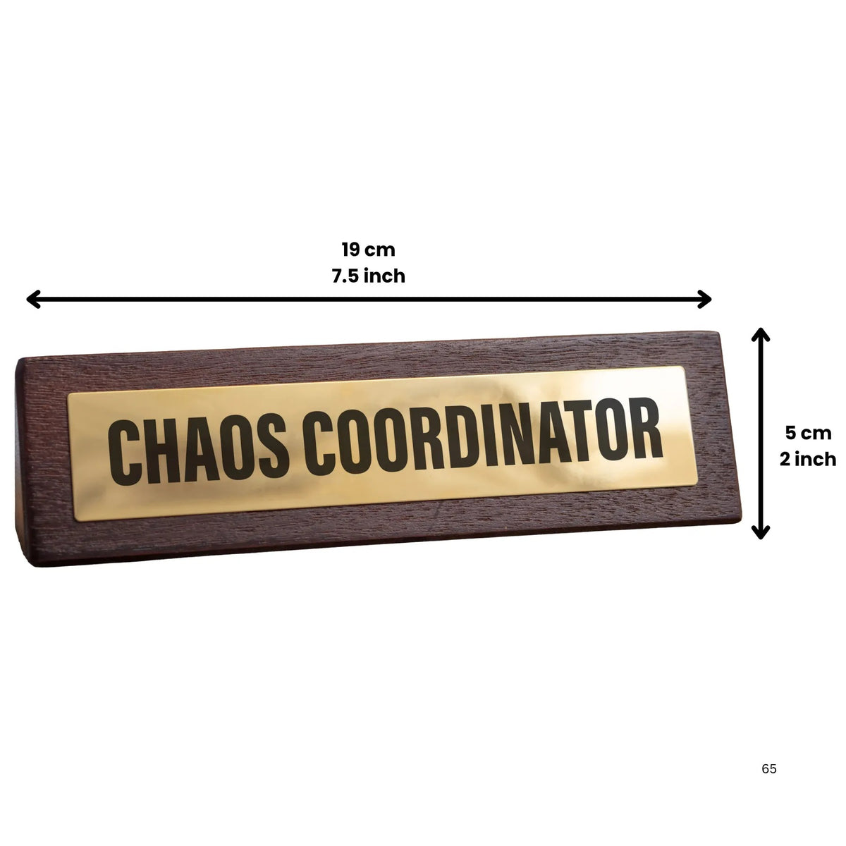 Chaos Coordinator Wooden Desk Sign w/ Gold Plaque 🏆 Funny Office Boss Gift 😂