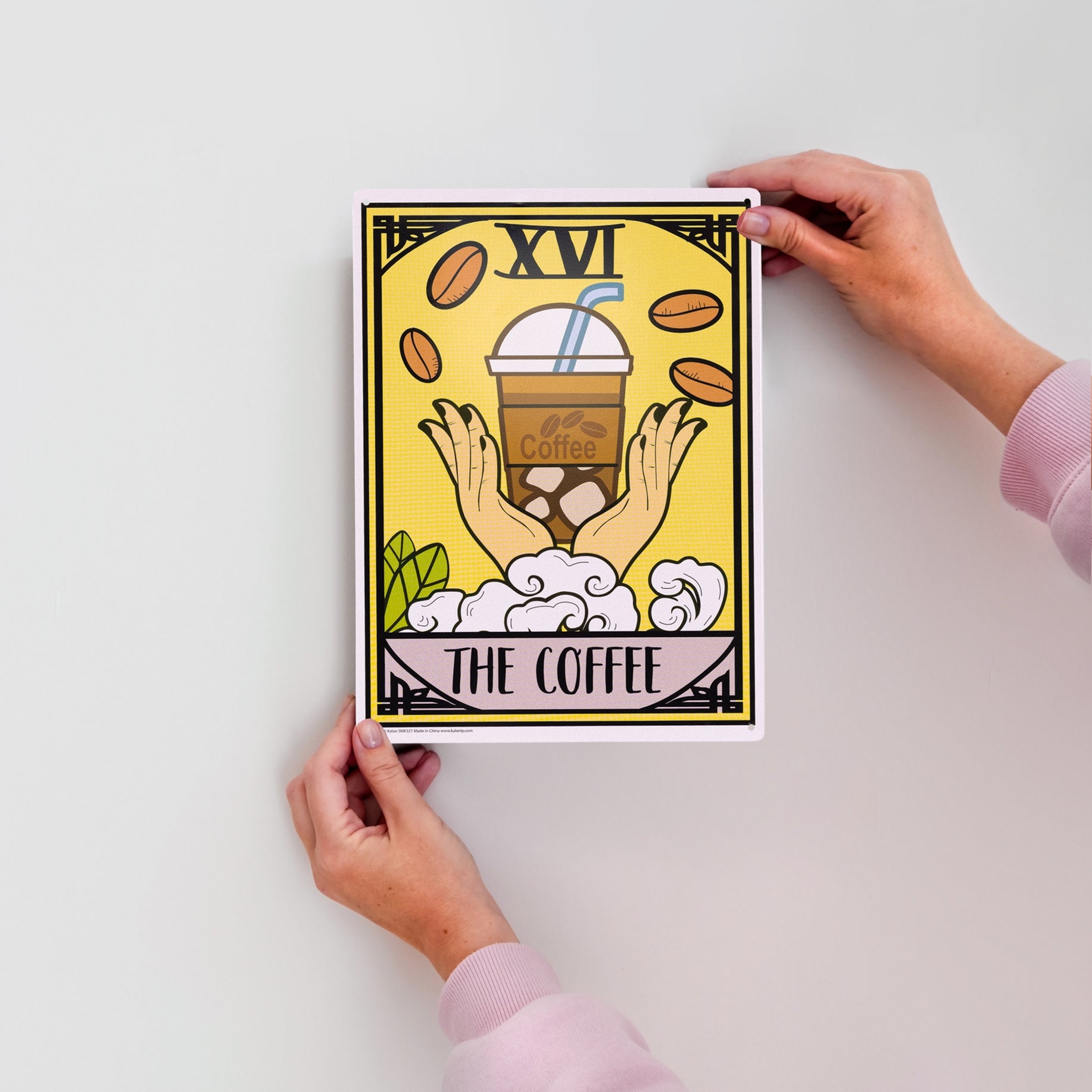 Metal Tin Sign Tarot Card Coffee Sign Vintage Style Kitchen