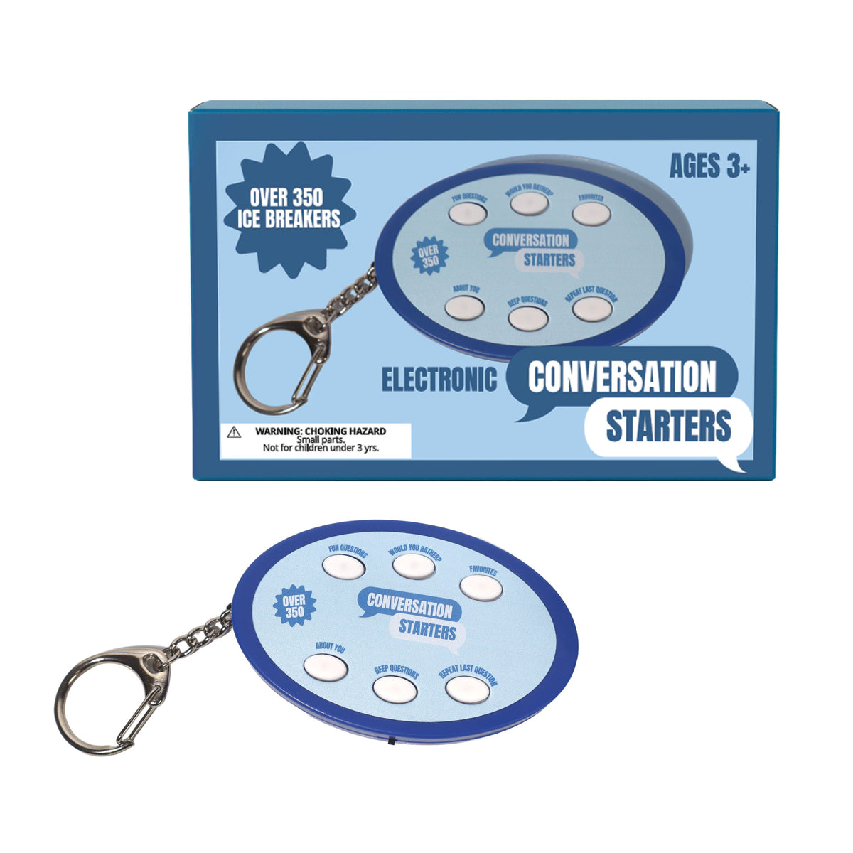 🗣️💬 350+ Electronic Conversation Starter Keychain - Ice Breaker Question Games 🎤