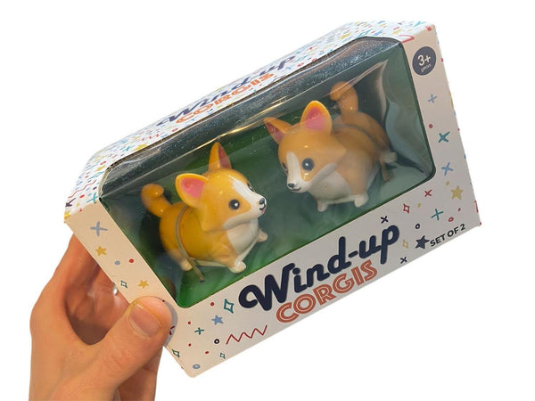 Racing Wind-up Corgis (2-Pack) - Hilarious Dog Collectible Toys, Pet Lovers!