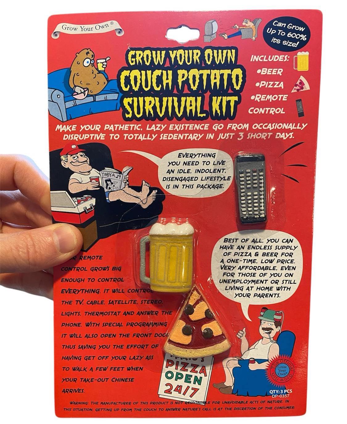 Grow Your Own Couch Potato Survival Kit – Gag Gift for Lazy Friends or Family