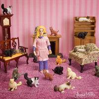 CRAZY CAT LADY ® Action Figure with 6 Cats - Hysterical Gag Gift - Archie McPhee