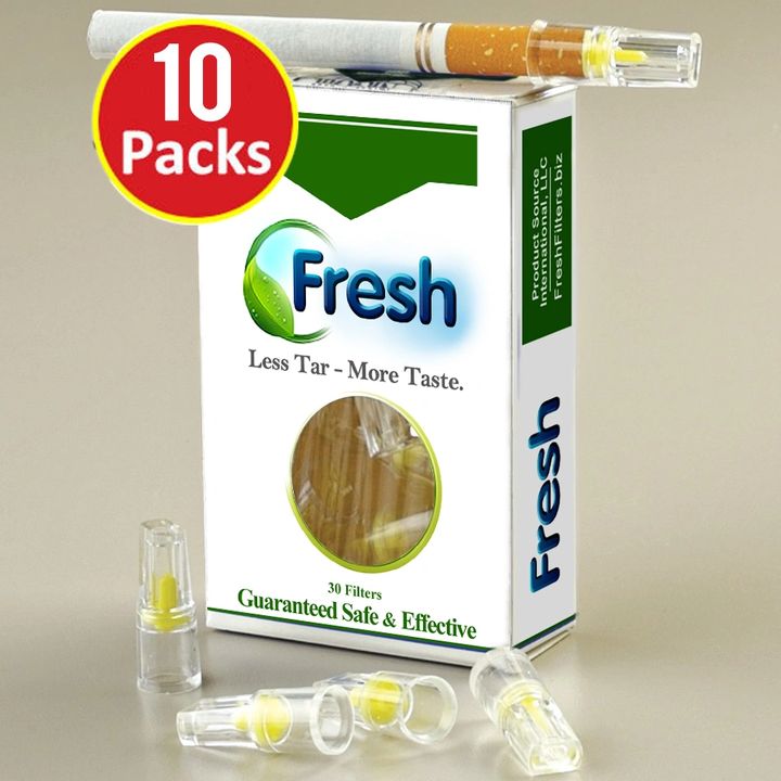 10 PKS FRESH Cigarette Filters = 300 Filters - Takes the Nic Out & Blocks Tar