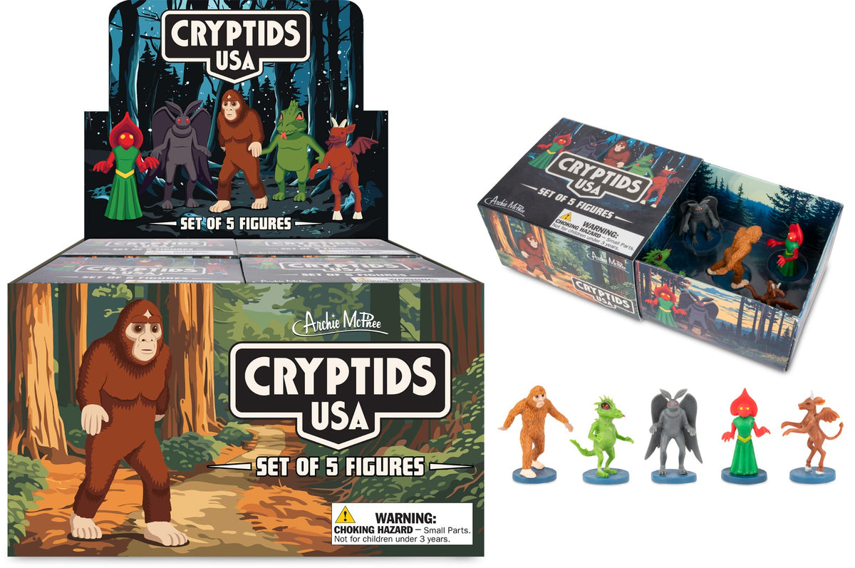 Cryptids USA - Bigfoot Monster Mini Assorted Figurine Toy Set - Archie McPhee