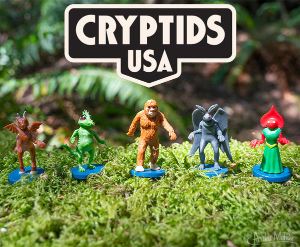 Cryptids USA - Bigfoot Monster Mini Assorted Figurine Toy Set - Archie McPhee