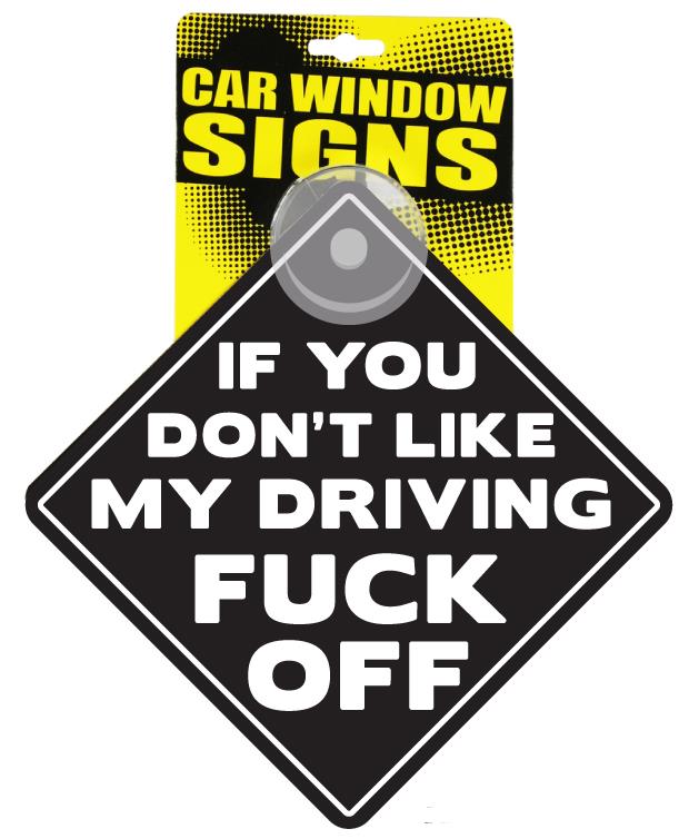 F#%K OFF - Funny Plastic Car Window Suction Cup Decal Sign - Made in USA