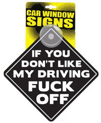 F#%K OFF - Funny Plastic Car Window Suction Cup Decal Sign - Made in USA