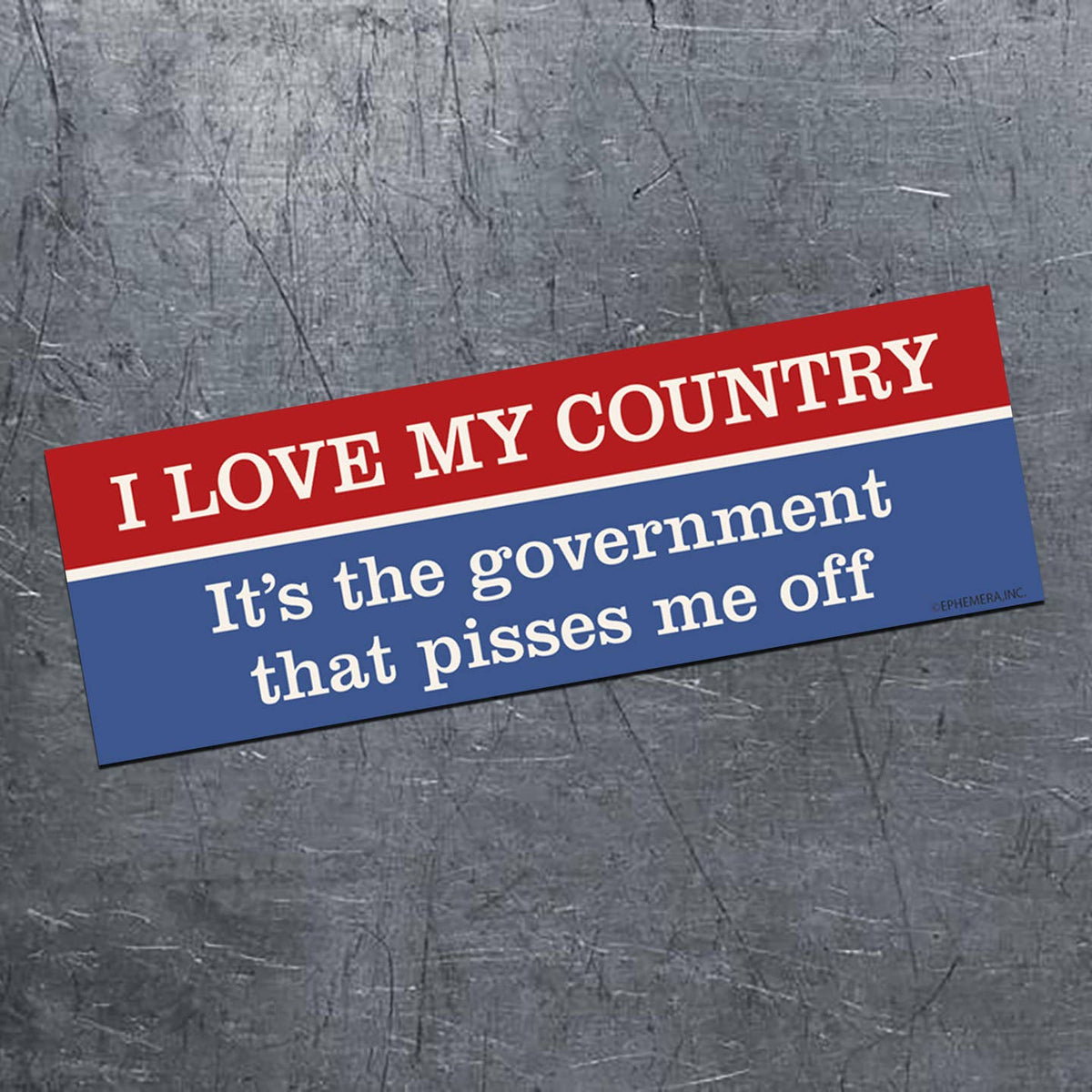 "I ❤️ My Country NOT Our Government" 🏛️ Bumper Car Fridge Magnet | USA Made