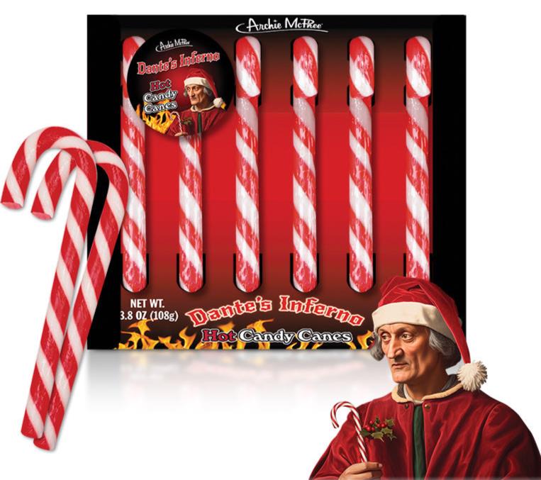 Dante's Inferno Spicy Hot Candy Canes Christmas Holiday Fun Gag - Archie McPhee