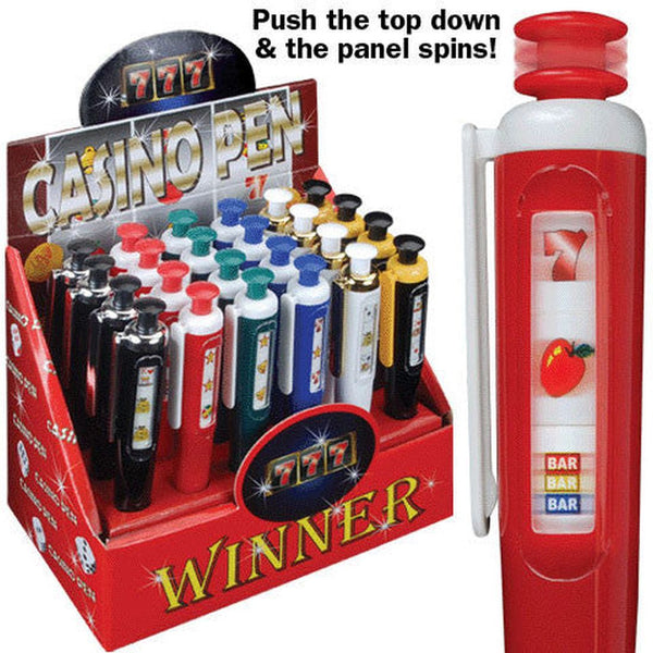 Casino Slot Machine Pen - Push & Spin to Win! ~ Novelty Office Home School Pen