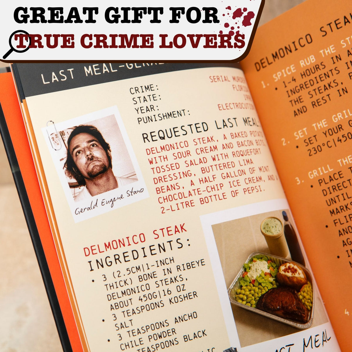 Death Row Recipes 🍽️ Hardcover Cookbook True Crime Last Meals Dark Humor Gift😈