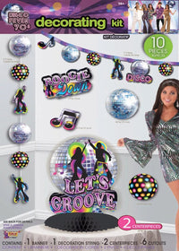 Disco Dance Fever 70's Party Cutouts Decorations - Groovy 12-Piece Sign Set