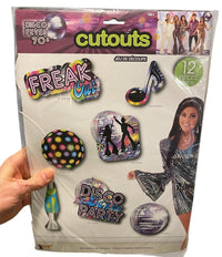 Disco Dance Fever 70's Party Cutouts Decorations - Groovy 12-Piece Sign Set