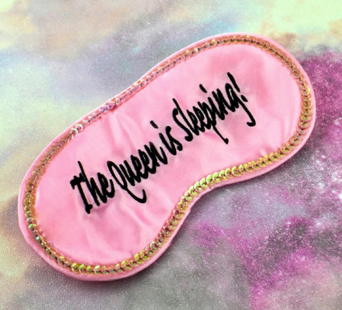 THE QUEEN IS SLEEPING Mask - Funny Female Sleep Eye Blindfold Soft EyeMask Gift