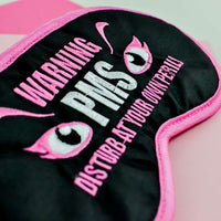 WARNING PMS Sleeping Mask - Funny Female Sleep Eye Blindfold Soft EyeMask Gift