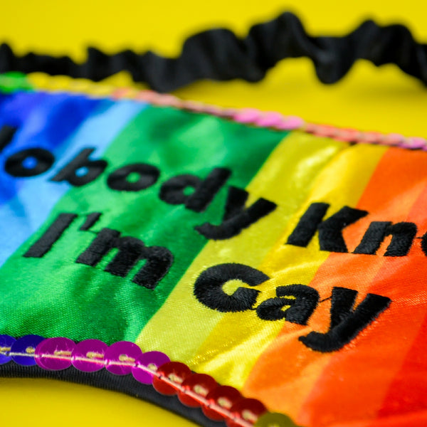 Nobody Knows I'm Gay Sleeping Mask - Funny Sleep Eye Blindfold Soft EyeMask