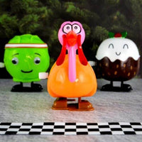 3pk Racing Turkey - Sprout - Christmas Pudding - Wind Up Holiday Racing Toys