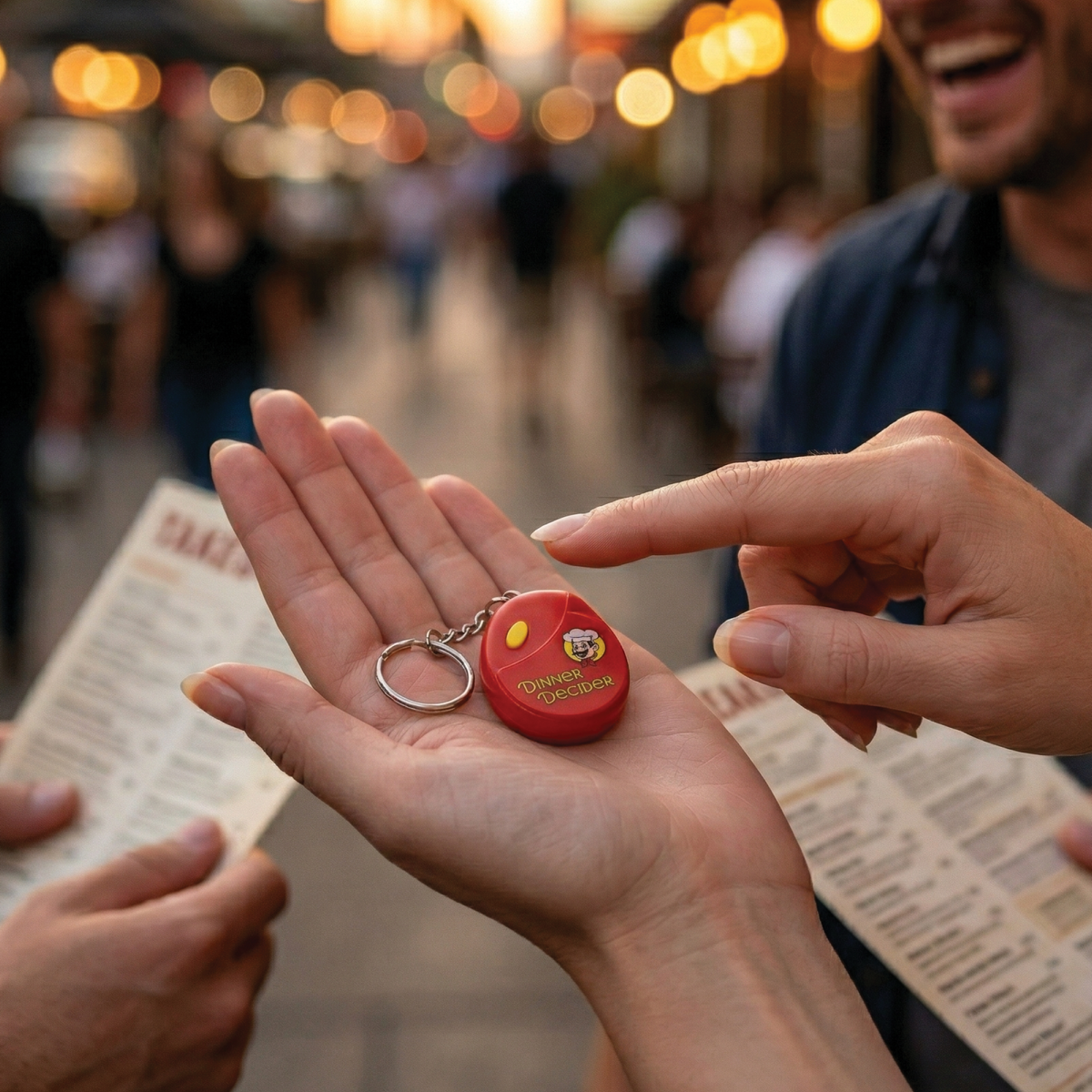 😂Food Dinner Decider Electronic Pocket KeyChain GaG 🍗🍟 20 Dinner Options!🍕🍔