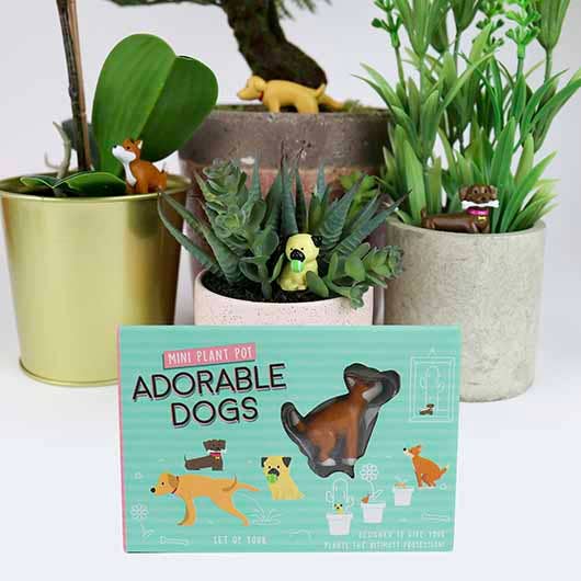 mini plant pot statues Mini Adorable Dogs Planter Figurine Statues