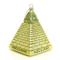 Dollar Pyramid Ornament - Holiday Art Hand-Blown Glass Decor ® Archie McPhee