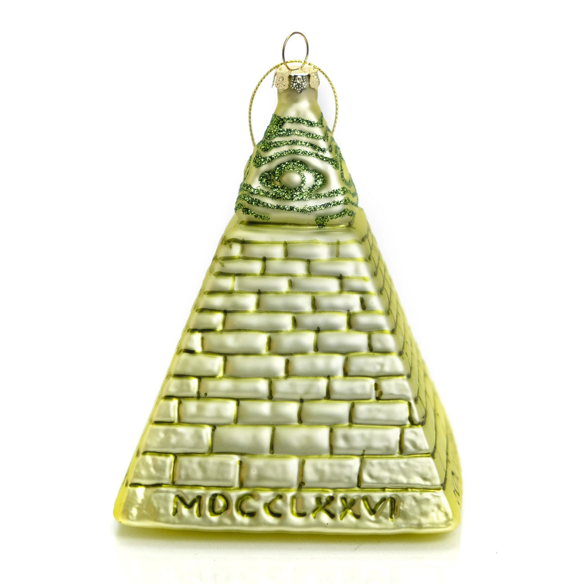 Dollar Pyramid Ornament - Holiday Art Hand-Blown Glass Decor ® Archie McPhee