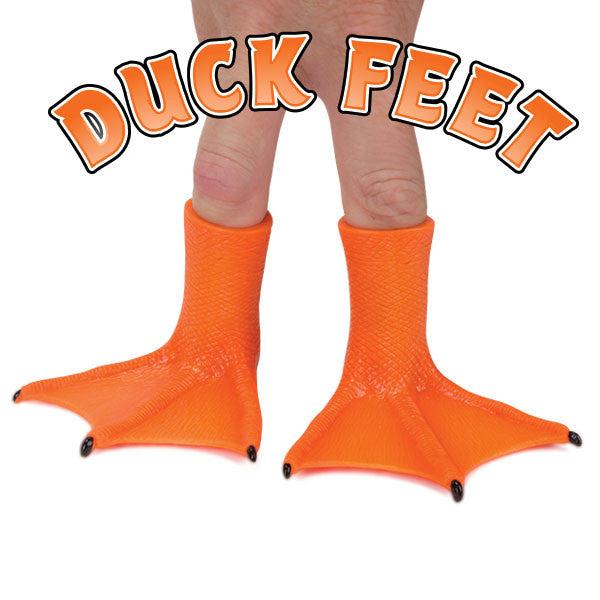 Duck Feet (Set of 2) Finger Hand Rubber Ducky Puppet Play Toys  - Archie McPhee