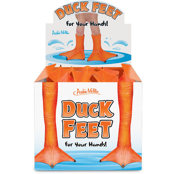 Duck Feet (Set of 2) Finger Hand Rubber Ducky Puppet Play Toys  - Archie McPhee