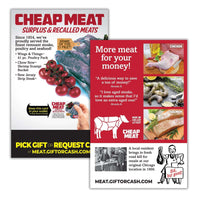 Bogus Meat Gift Card - Recalled Meats! Haha! - Funny Gag Joke Gift