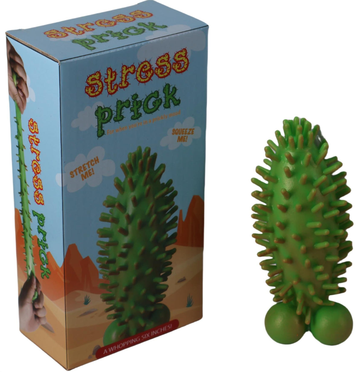 STRESS PRICK -  Squeeze Stretch - Willy Pecker Cactus with Balls!  Adult GaG