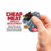 Bogus Meat Gift Card - Recalled Meats! Haha! - Funny Gag Joke Gift