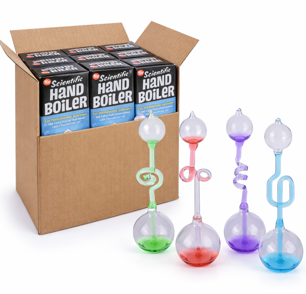 🌡️12 Assorted Scientific Hand Boiler Glass Heat Energy Transfer Science Toys ✨