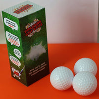 3 Exploding Golf Balls & Tee ~ Explodes into Smoke Cloud ~  Gag Prank Joke Trick