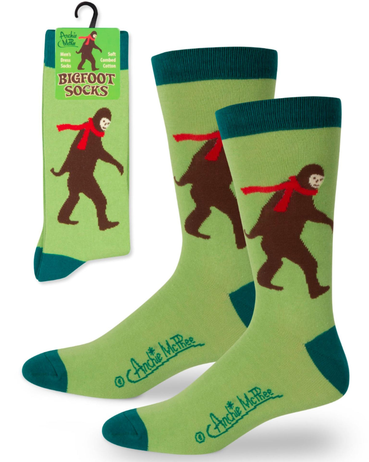 BIGFOOT Socks - Sasquatch Men's Crew Dress Socks Unisex - Archie McPhee