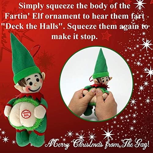 Farting Elf Christmas Ornament – Hilarious Fart Gag Gift, Santa Stocking Stuffer
