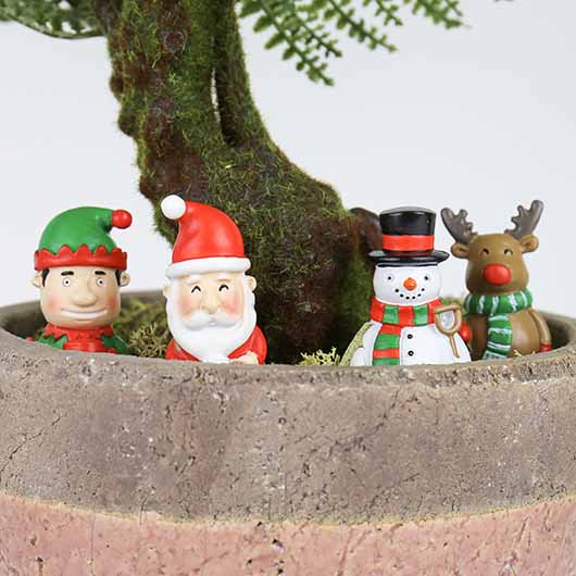 Mini Festive Christmas Gnomes Planter Figurine Markers - Plant Pot Decorations