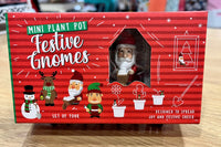 Mini Festive Christmas Gnomes Planter Figurine Markers - Plant Pot Decorations