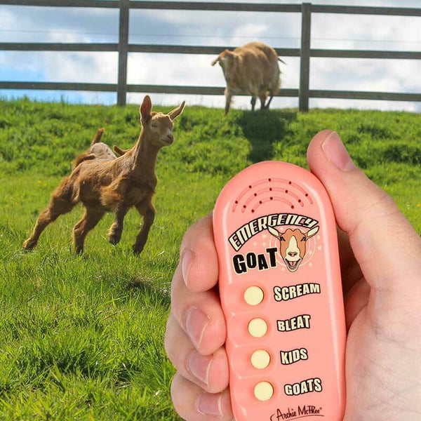 EMERGENCY GOAT - Handheld Sound Machine Noise Maker Gag Toy - Archie McPhee