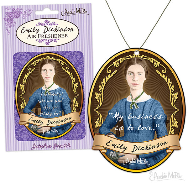 EMILY DICKINSON Poet Car Air Freshner - (Lavender Scent) - Archie McPhee