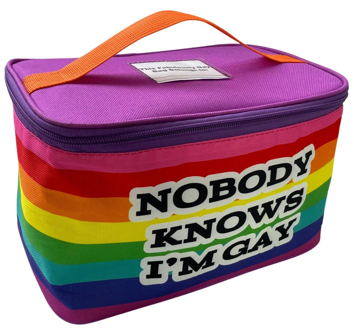 "Nobody Knows I'm Gay" LGBT Lunch Box Bag Insulated Ice Chest Cooler Bag FUNNY!