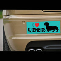 "I ❤️ WIENERS" 😂🌭 LOL Funny Dog Bumper Car Fridge Magnet | Made in USA