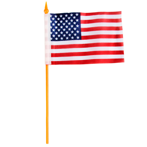 Set of 12 American Flags on Poles ✨  4" x 6" USA Mini Patriotic Hand Flags
